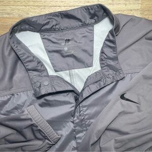 Nike Shield Golf Windbreaker Full Zip Top Snap‎ Buttons Jacket Men's XL Grey EUC